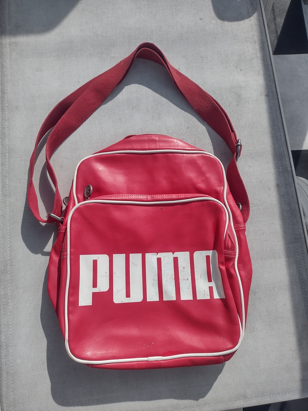 Puma Red Crossbody Bag for Men. 80's Vintage